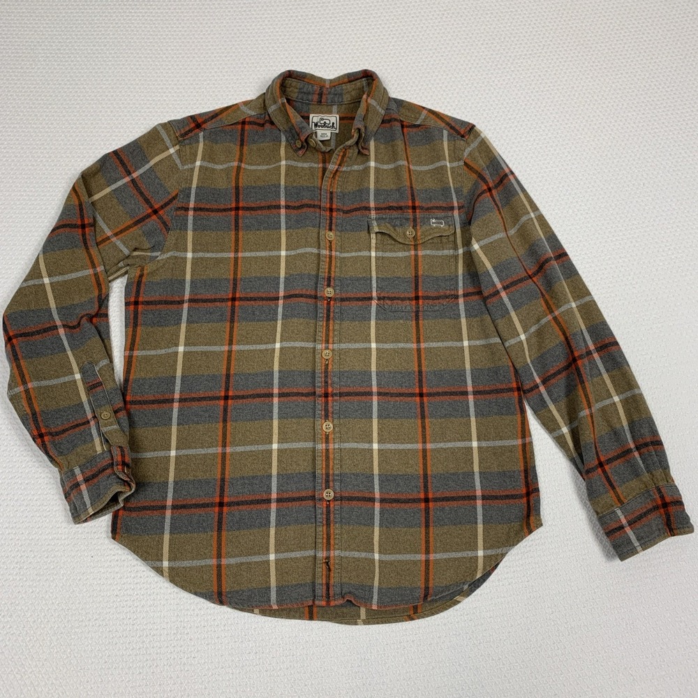 Vintage Woolrich Plaid Flannel Shirt Mens M Organic Cotton Button Down